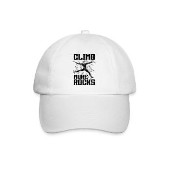 Climb More Rocks Loves Mountaineering Rock Climber - Baseballkappe - Weiß/Weiß - Vorne
