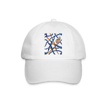 Linien und Herzen - Baseballkappe - Weiß/Weiß - Vorne
