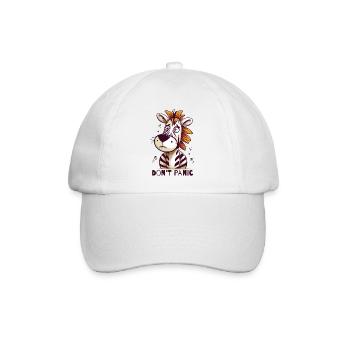 Keine Panik, Zebra! - Baseballkappe - Weiß/Weiß - Vorne