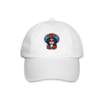 Mexiko La Calavera Catrina Damen Haloween - Baseballkappe - Weiß/Weiß - Vorne