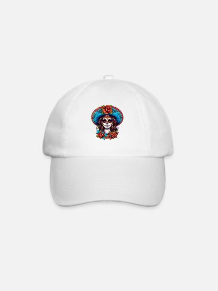 Mexiko La Calavera Catrina Damen Haloween - Baseballkappe - Weiß/Weiß