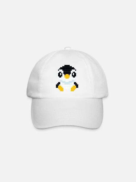 Ein pixeliger Pinguin - Baseballkappe - Weiß/Weiß