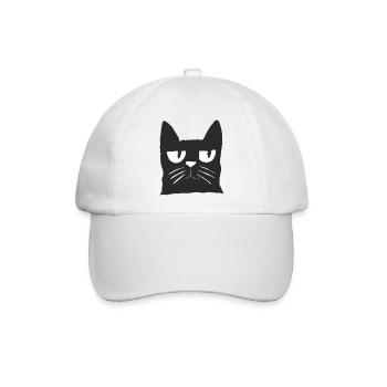 katze schwarz - Baseballkappe - Weiß/Weiß - Vorne
