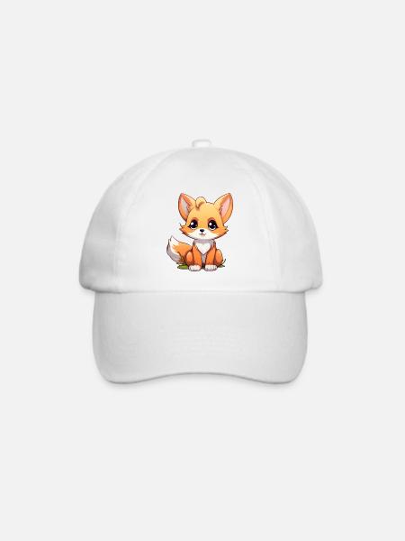 Fuchs Kawaii - Baseballkappe - Weiß/Weiß
