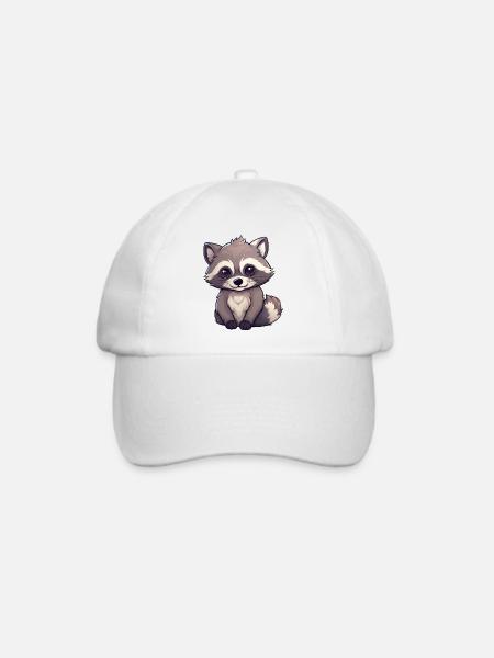 Waschbär - Baseballkappe - Weiß/Weiß