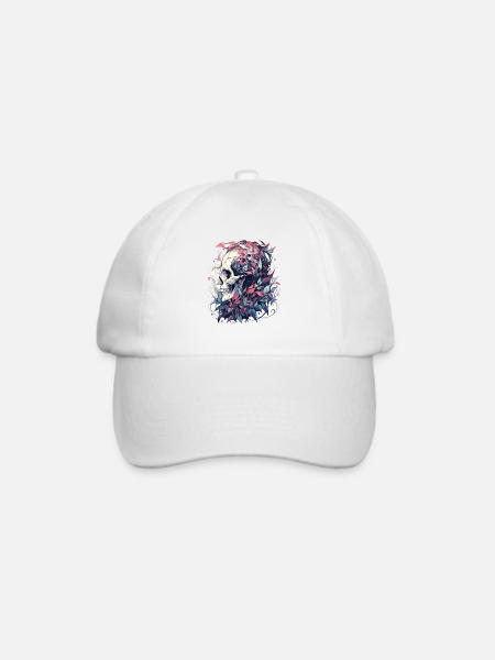 Totenkopf - Baseballkappe - Weiß/Weiß