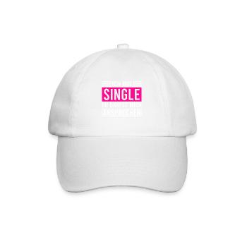 Lustiges Solo Single Frauen Bachelor Junggesellin - Baseballkappe - Weiß/Weiß - Vorne