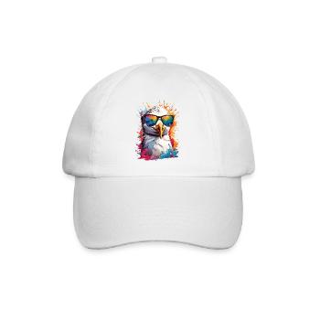 Möwe Sonnenbrille Sommer Urlaub bunt - Baseballkappe - Weiß/Weiß - Vorne