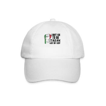 Italienischer Stolz Italienische Flagge Gewachsen - Baseballkappe - Weiß/Weiß - Vorne