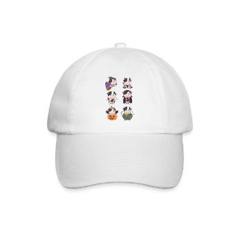 Kuh Halloween Teufel Kürbis Vampier Kostüm - Baseballkappe - Weiß/Weiß - Vorne