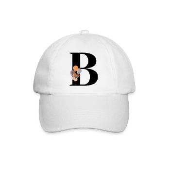 Buchstabe b Geburtstagsballon - Baseballkappe - Weiß/Weiß - Vorne