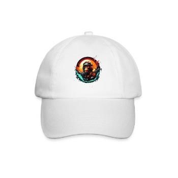 Space Apes Grafikdesign - Cool Ape Astronaut - Baseballkappe - Weiß/Weiß - Vorne