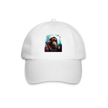 Outer Space Ape - Affe in die Galaxie Space Monkey - Baseballkappe - Weiß/Weiß - Vorne