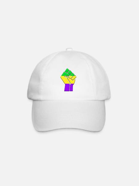 Mardi Gras Flagge - Baseballkappe - Weiß/Weiß