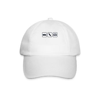 Retro Hobbybäcker Bäckerei Konditor Bäckermeister - Baseballkappe - Weiß/Weiß - Vorne