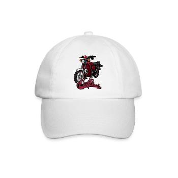S51 (weinrot) // Illustration - Baseballkappe - Weiß/Weiß - Vorne