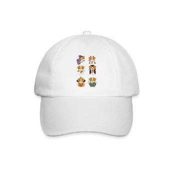 Jack Russell Halloween Teufel Kürbis Vampier - Baseballkappe - Weiß/Weiß - Vorne