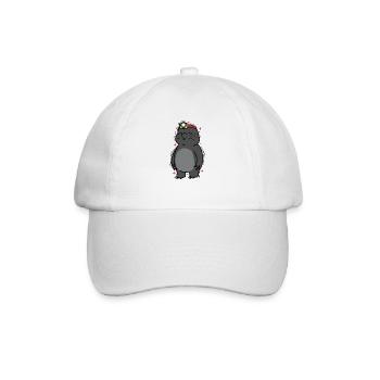 Maulwurf mit Kopflampe Tier Erdhügel - Baseballkappe - Weiß/Weiß - Vorne