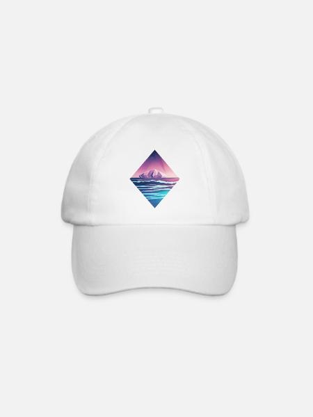 Ozean Vaporwave - Baseballkappe - Weiß/Weiß