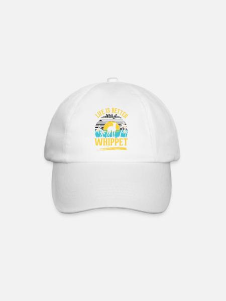 Das Leben ist besser mit einem Whippet - Baseballkappe - Weiß/Weiß