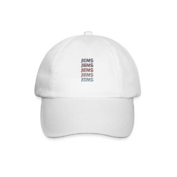 70er Retro Name Vintage Personalisieres Jens - Baseballkappe - Weiß/Weiß - Vorne