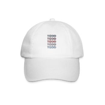 70er Retro Name Vintage Personalisieres Todd - Baseballkappe - Weiß/Weiß - Vorne