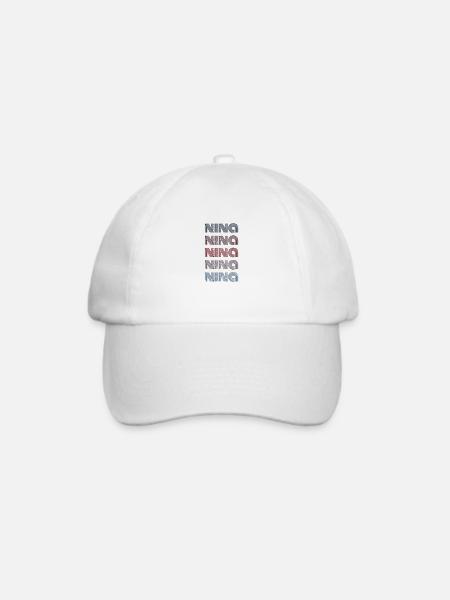 70er Retro Name Vintage Personalisieres Nina - Baseballkappe - Weiß/Weiß