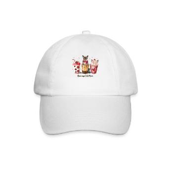 Süßer kleiner Kaffee und meine burmesische Katze Kaffeetassen - Baseballkappe - Weiß/Weiß - Vorne