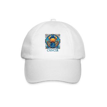 Krebs Astrologie Sternzeichen Design - Cool Cancer - Baseballkappe - Weiß/Weiß - Vorne