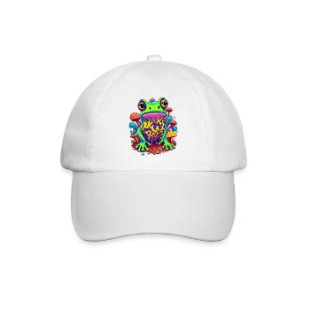 Trippy Frog 02 - Baseballkappe - Weiß/Weiß - Vorne