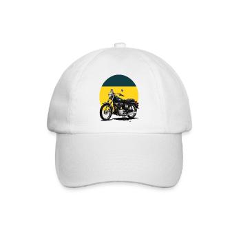Vintage Motorrad Illustration - Baseballkappe - Weiß/Weiß - Vorne