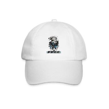 Frei wie der Himmel: Majestätischer Adler - Baseballkappe - Weiß/Weiß - Vorne