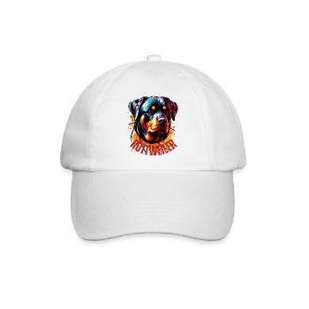 Rottweiler Graffiti Braun - Baseballkappe - Weiß/Weiß - Vorne