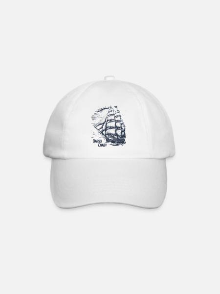 DarssCoast - Altes Segelschiff, Geschenk - Baseballkappe - Weiß/Weiß