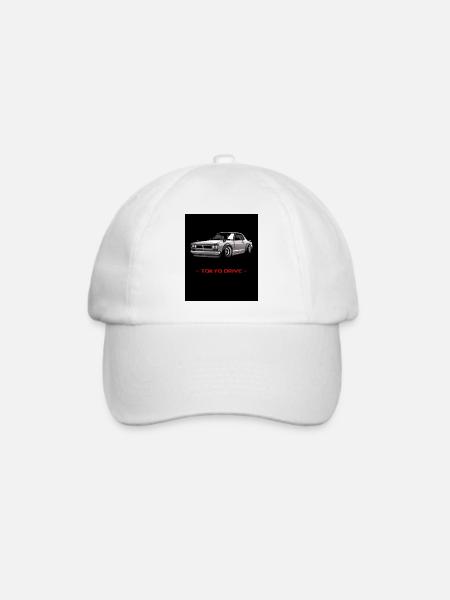 Tokyo Drift Designer T-Shirt - Baseballkappe - Weiß/Weiß