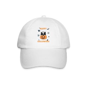 Stinktier Kürbis süße Stinktiere Happy Halloween - Baseballkappe - Weiß/Weiß - Vorne