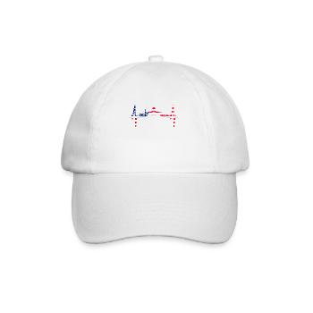 Washington D.C. Skyline Herzschlag USA Ostküste - Baseballkappe - Weiß/Weiß - Vorne