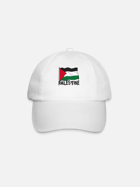 Palästina Flagge - Baseballkappe - Weiß/Weiß