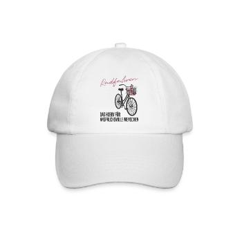 Radfahren - Anspruchsvoll & Edel - Blumen Geschenk - Baseballkappe - Weiß/Weiß - Vorne