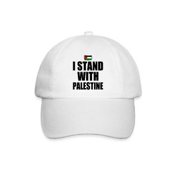 I Stand with palestine - Baseballkappe - Weiß/Weiß - Vorne