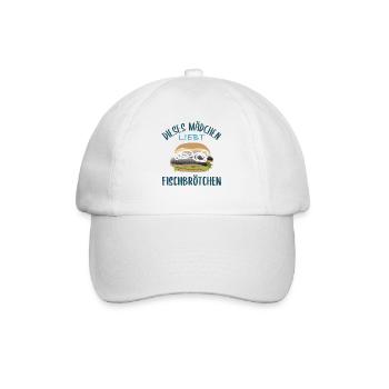 Mädchen & Fischbrötchen - Eine Liebesgeschichte - Baseballkappe - Weiß/Weiß - Vorne