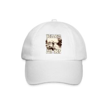 Angel Herren T-shirt für den Angelausflug Angler - Baseballkappe - Weiß/Weiß - Vorne