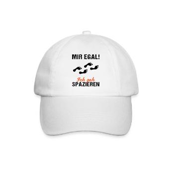 Sorglos Spaziergang Humorvolles Geschenk - Baseballkappe - Weiß/Weiß - Vorne