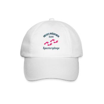 Spaziergang-Liebhaber Mädchenherz Geschenk - Baseballkappe - Weiß/Weiß - Vorne