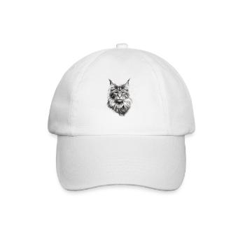 Maine coon Katzenbesitzer Geschenk Katzenhalter - Baseballkappe - Weiß/Weiß - Vorne