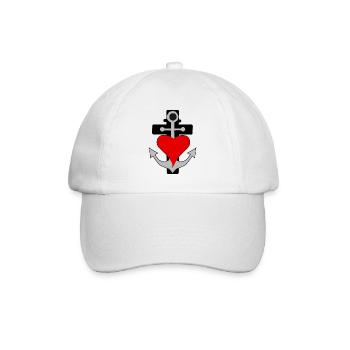 Maritim Seemann Anker Kreuz Herz Schifffahrt - Baseballkappe - Weiß/Weiß - Vorne