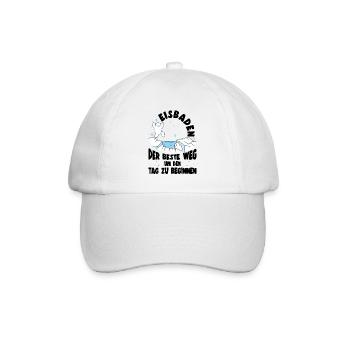 Eisbaden Spruch Eisschwimmer Sonnenbaden Eisbader - Baseballkappe - Weiß/Weiß - Vorne
