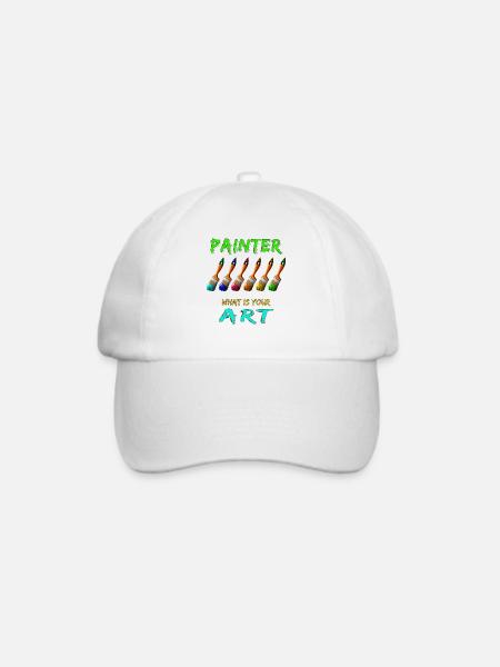 MALER PINSEL PAINTER WHAT IS YOUR ART - Baseballkappe - Weiß/Weiß
