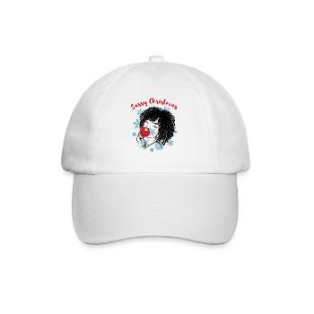 Sassy Christmas Afrolook Schneeflocken - Baseballkappe - Weiß/Weiß - Vorne
