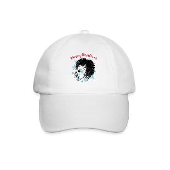 Sassy Christmas Afrolook Schneeflocken - Baseballkappe - Weiß/Weiß - Vorne